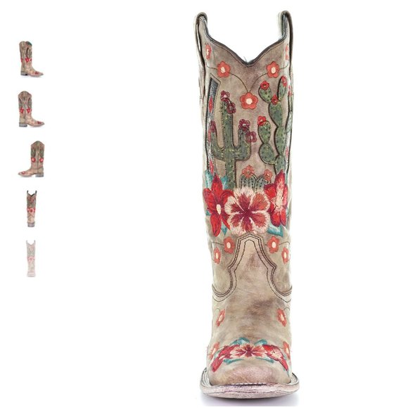 CORRAL CACTUS FLORAL WESTERN BOOTS - Picture 1 of 3